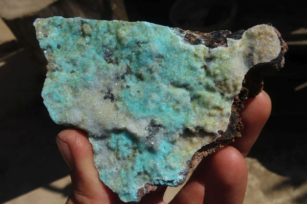Natural Drusy Chrysocolla Dolomite Specimens x 2 From Likasi, Congo - Toprock Gemstones and Minerals 