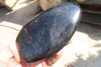 Polished Schorl Black Tourmaline Standing Free Forms x 2 From Madagascar - Toprock Gemstones and Minerals 