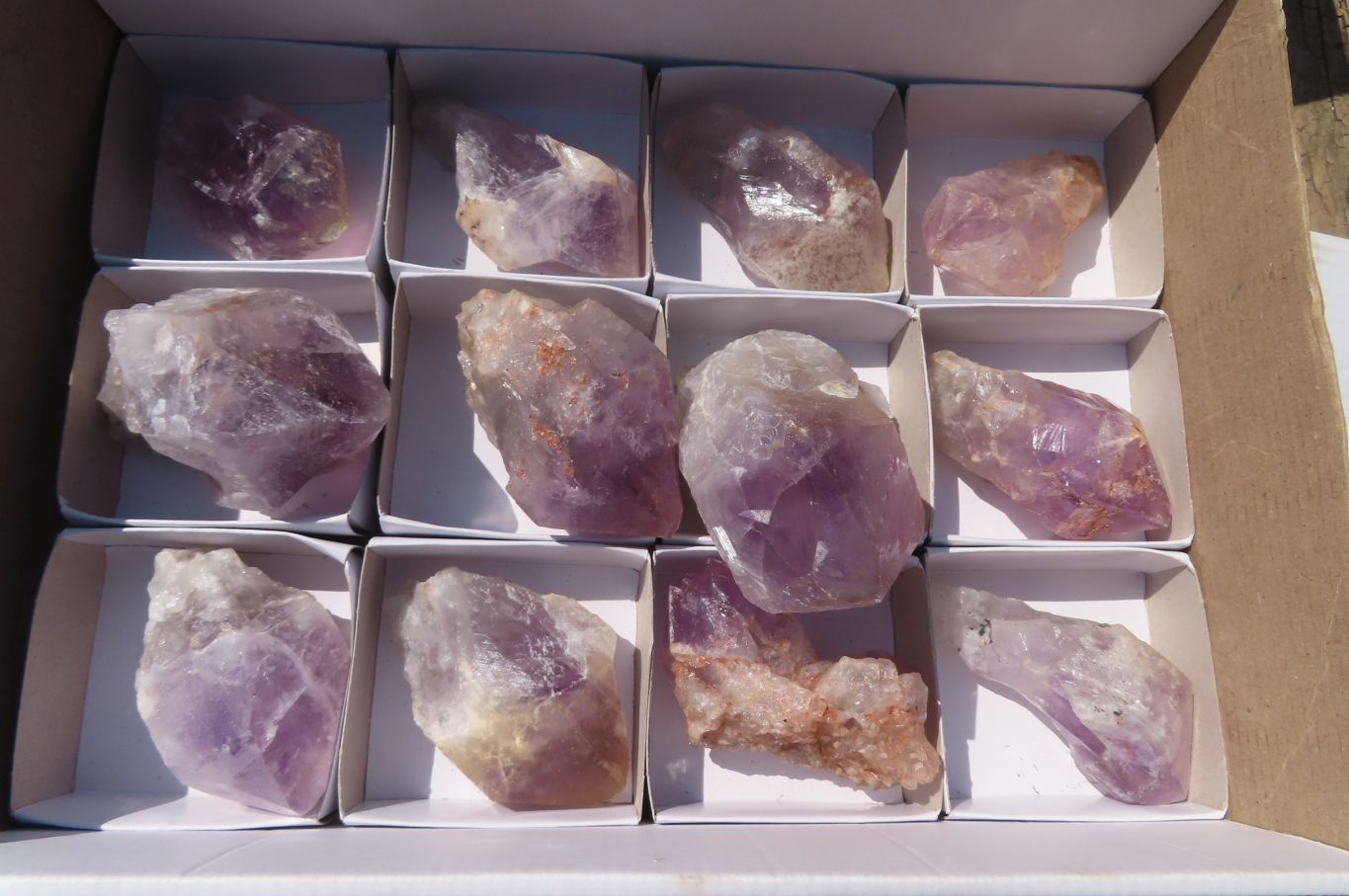 Natural Jacaranda Amethyst Crystals x 12 From Mumbwa, Zambia - Toprock Gemstones and Minerals 