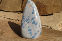Polished Blue Spotted Spinel Quartz Standing Free Forms x 2 From Madagascar - Toprock Gemstones and Minerals 