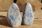 Polished Blue Spotted Spinel Quartz Standing Free Forms x 2 From Madagascar - Toprock Gemstones and Minerals 