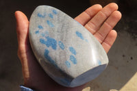 Polished Blue Spotted Spinel Quartz Standing Free Forms x 2 From Madagascar - Toprock Gemstones and Minerals 