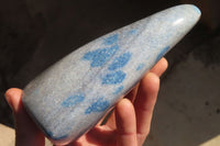 Polished Blue Spotted Spinel Quartz Standing Free Forms x 2 From Madagascar - Toprock Gemstones and Minerals 