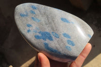 Polished Blue Spotted Spinel Quartz Standing Free Forms x 2 From Madagascar - Toprock Gemstones and Minerals 