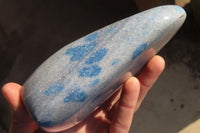 Polished Blue Spotted Spinel Quartz Standing Free Forms x 2 From Madagascar - Toprock Gemstones and Minerals 