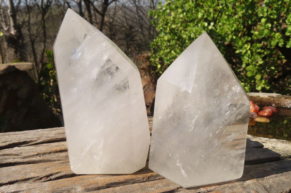 Polished Clear Quartz Crystal Points x 2 From Madagascar - Toprock Gemstones and Minerals 