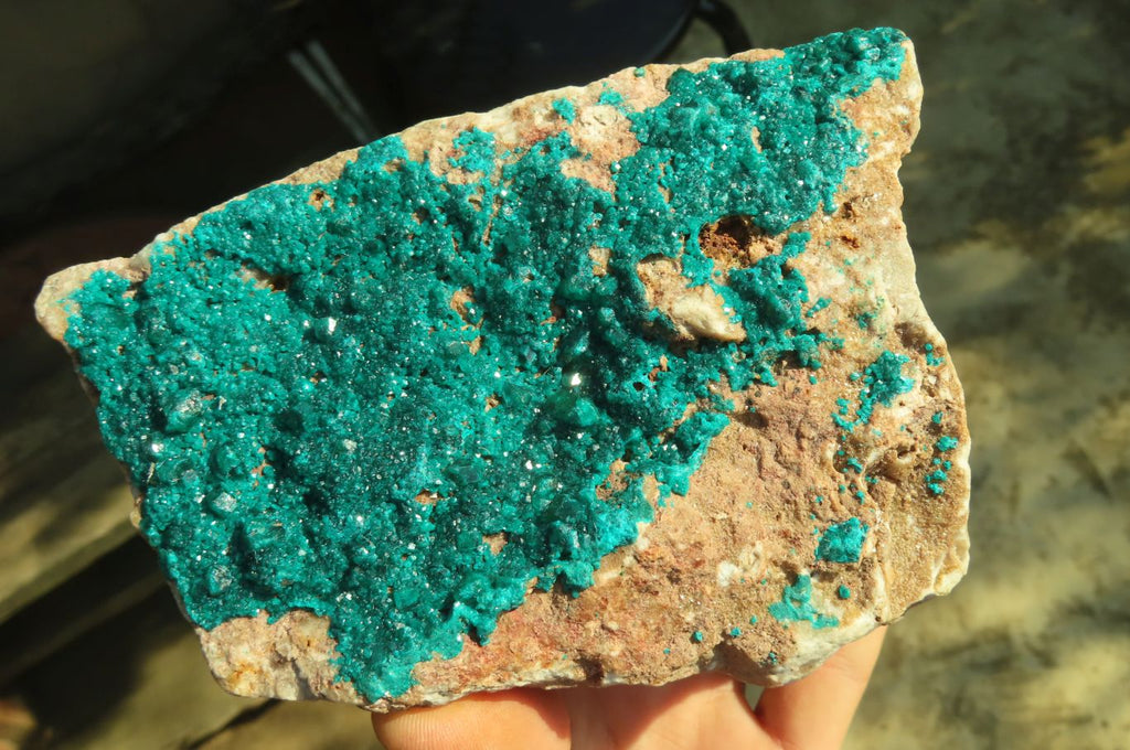 Natural Large Emerald Dioptase Dolomite Specimen  x 1 From Congo - Toprock Gemstones and Minerals 