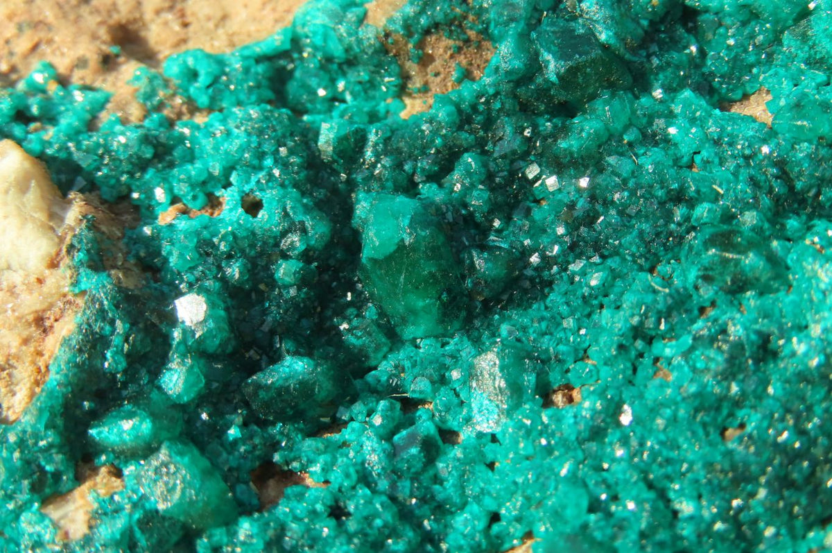 Natural Large Emerald Dioptase Dolomite Specimen  x 1 From Congo - Toprock Gemstones and Minerals 