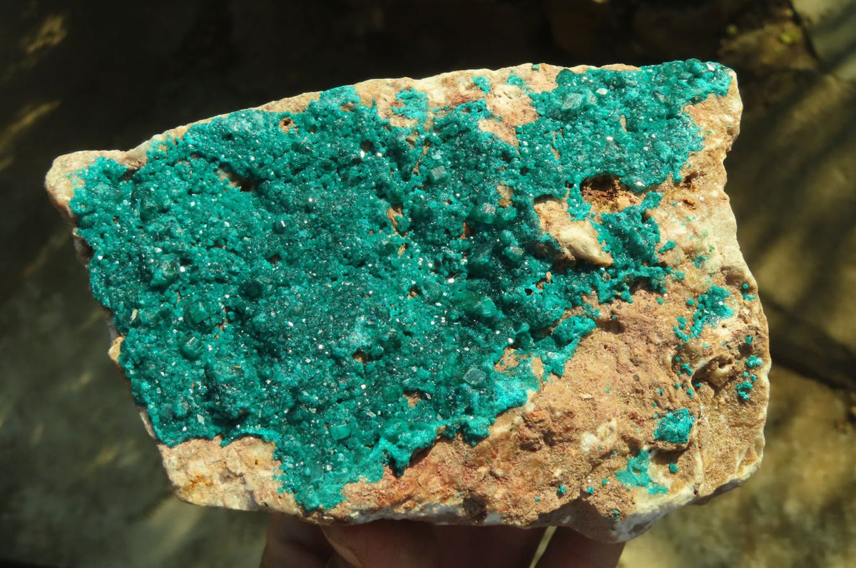 Natural Large Emerald Dioptase Dolomite Specimen  x 1 From Congo - Toprock Gemstones and Minerals 