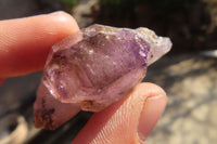 Natural Window Amethyst Crystals  x 12 From Chiredzi, Zimbabwe