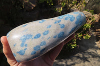Polished Blue Spotted Spinel Quartz Standing Free Form x 1 From Madagascar - Toprock Gemstones and Minerals 