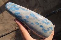 Polished Blue Spotted Spinel Quartz Standing Free Form x 1 From Madagascar - Toprock Gemstones and Minerals 