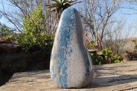 Polished Blue Spotted Spinel Quartz Standing Free Form x 1 From Madagascar - Toprock Gemstones and Minerals 