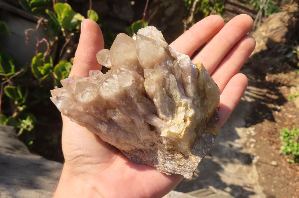 Natural Cascading Smokey Quartz Clusters x 2 From Luena, Congo - Toprock Gemstones and Minerals 