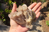 Natural Cascading Smokey Quartz Clusters x 2 From Luena, Congo - Toprock Gemstones and Minerals 