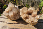 Natural Cascading Smokey Quartz Clusters x 2 From Luena, Congo - Toprock Gemstones and Minerals 