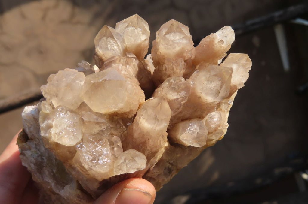 Natural Cascading Smokey Quartz Clusters x 2 From Luena, Congo - Toprock Gemstones and Minerals 