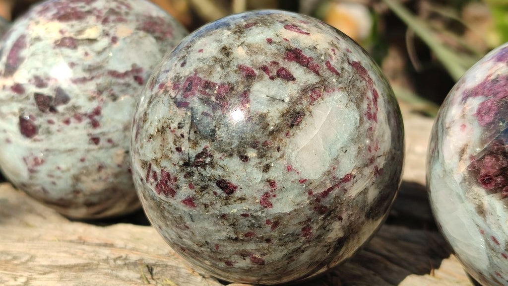 Polished Rubellite Pink Tourmaline Spheres x 4 From Madagascar - Toprock Gemstones and Minerals 