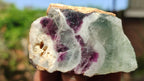 Polished One Side Polished Watermelon Fluorite Pieces  x 12 From Uis, Namibia - Toprock Gemstones and Minerals 
