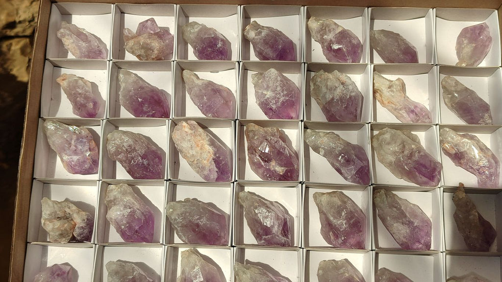 Natural Jacaranda Amethyst Crystals x 35 From Zambia - Toprock Gemstones and Minerals 