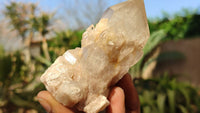 Natural Smokey Phantom Quartz Clusters x 6 From Luena, Congo - Toprock Gemstones and Minerals 
