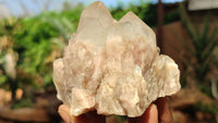 Natural Smokey Phantom Quartz Clusters x 6 From Luena, Congo - Toprock Gemstones and Minerals 
