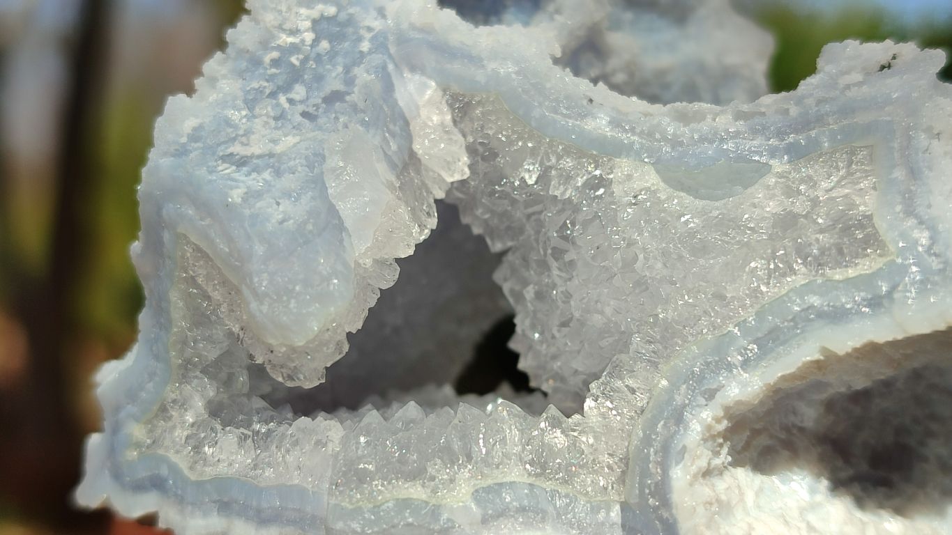 Natural Etched Blue Chalcedony Specimens  x 6 From Nsanje, Malawi - Toprock Gemstones and Minerals 