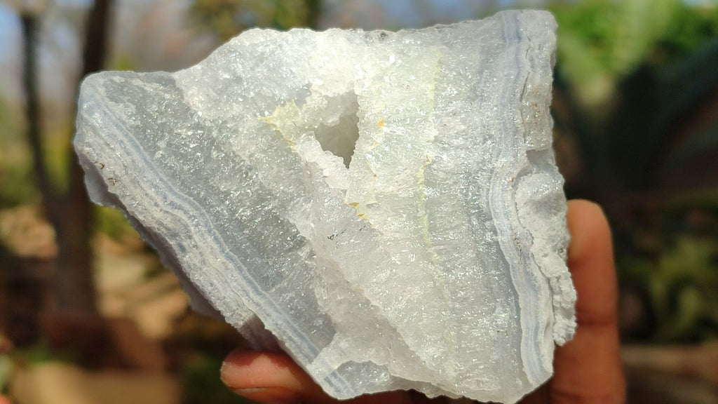 Natural Etched Blue Chalcedony Specimens  x 6 From Nsanje, Malawi - Toprock Gemstones and Minerals 