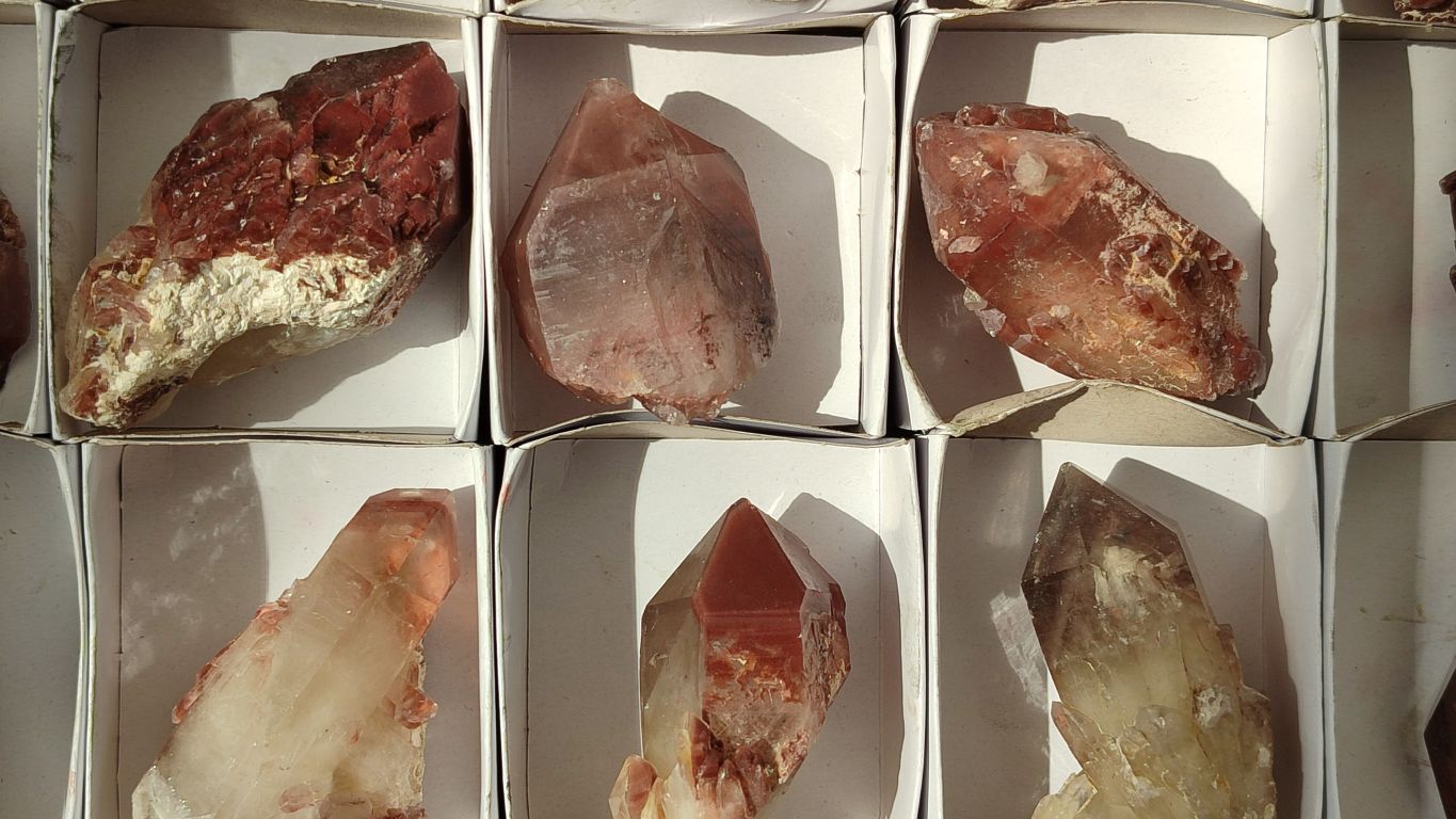 Natural Red Hematoid Quartz Specimens x 24 From Karoi, Zimbabwe - Toprock Gemstones and Minerals 
