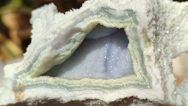 Natural Etched Blue Chalcedony Specimens  x 5 From Nsanje, Malawi - Toprock Gemstones and Minerals 