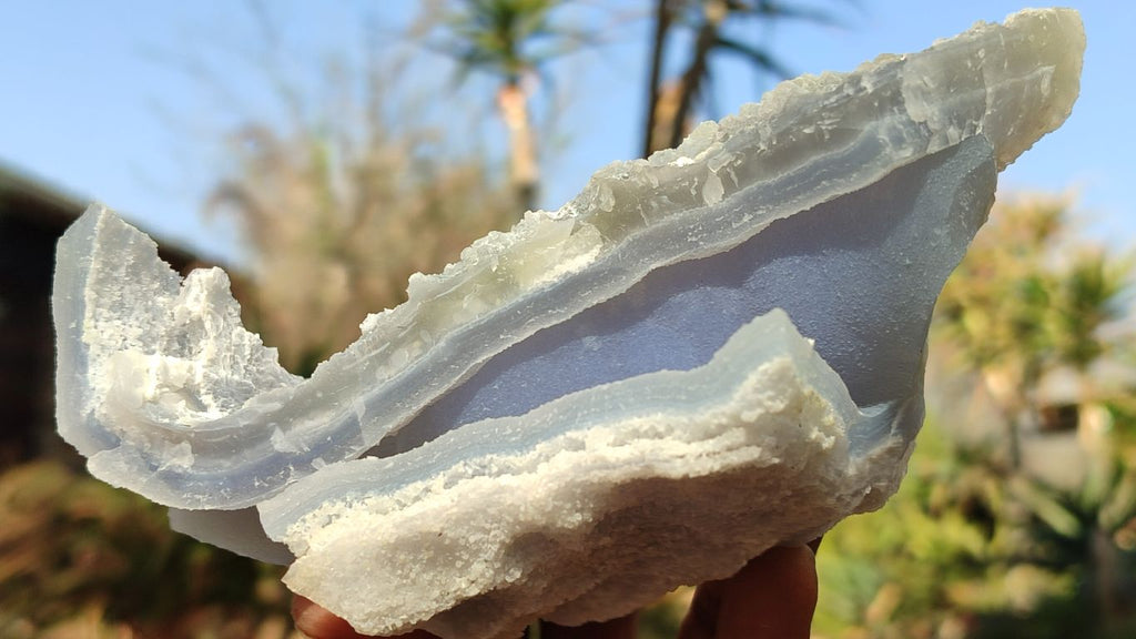 Natural Etched Blue Chalcedony Specimens  x 5 From Nsanje, Malawi - Toprock Gemstones and Minerals 
