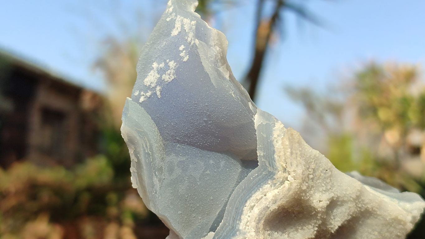 Natural Etched Blue Chalcedony Specimens  x 5 From Nsanje, Malawi - Toprock Gemstones and Minerals 