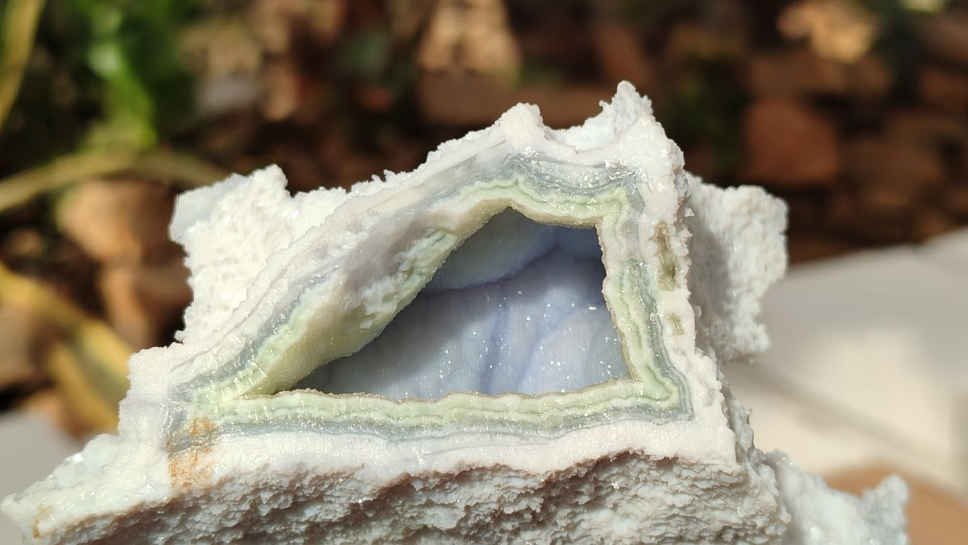 Natural Etched Blue Chalcedony Specimens  x 5 From Nsanje, Malawi - Toprock Gemstones and Minerals 