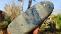 Polished Blue Spotted Spinel Quartz Standing Free Forms x 2 From Madagascar - Toprock Gemstones and Minerals 