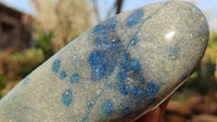 Polished Blue Spotted Spinel Quartz Standing Free Forms x 2 From Madagascar - Toprock Gemstones and Minerals 