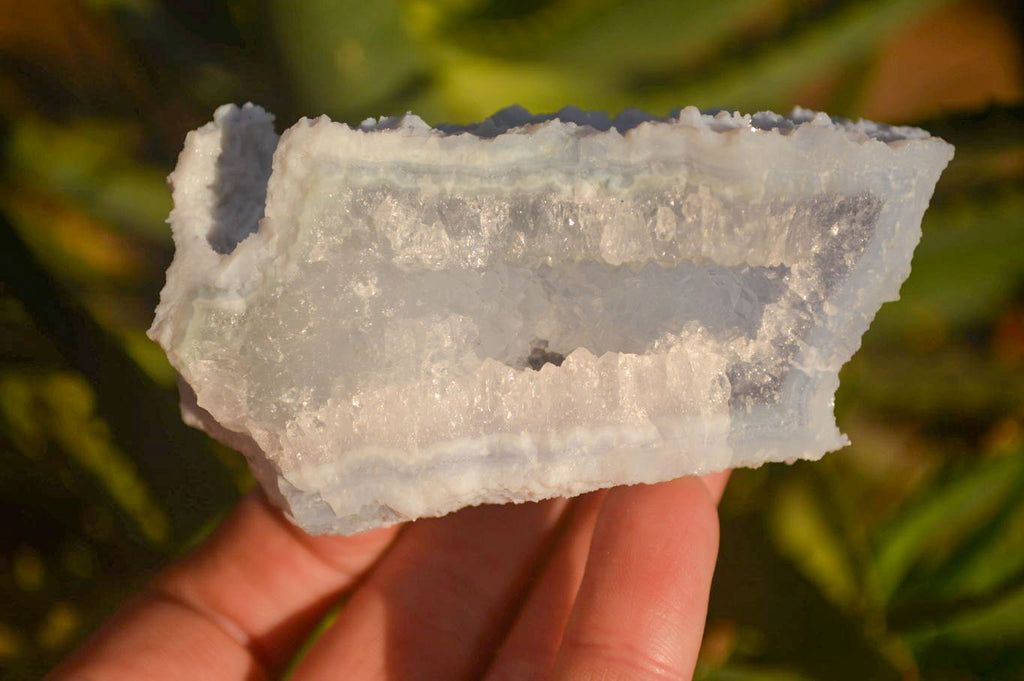 Natural Etched Blue Chalcedony Specimens  x 6 From Nsanje, Malawi - Toprock Gemstones and Minerals 