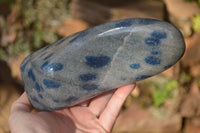 Polished Blue Spotted Spinel Quartz Standing Free Forms x 2 From Madagascar - Toprock Gemstones and Minerals 