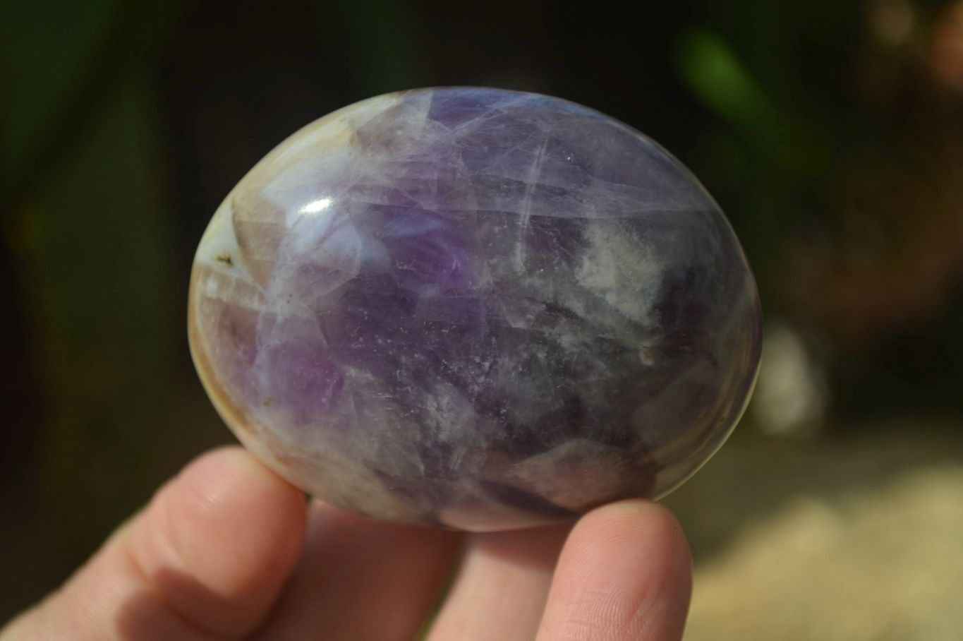 Polished Dream Amethyst Galet / Palm Stones x 12 From Madagascar - Toprock Gemstones and Minerals 