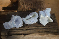 Natural Etched Blue Chalcedony Specimens  x 3 From Nsanje, Malawi - Toprock Gemstones and Minerals 