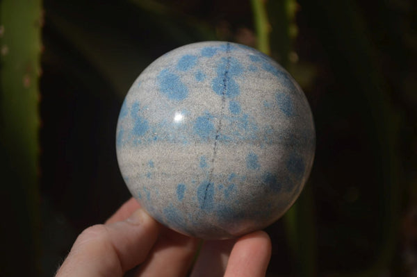 Polished Blue Spotted Spinel Quartz Spheres x 2 From Madagascar - Toprock Gemstones and Minerals 