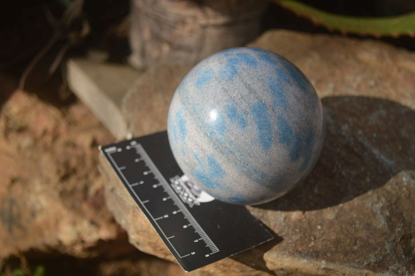 Polished Blue Spotted Spinel Quartz Spheres x 2 From Madagascar - Toprock Gemstones and Minerals 