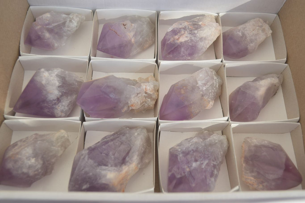 Polished Amethyst Crystals x 12 From Mumbwe, Zambia - Toprock Gemstones and Minerals 