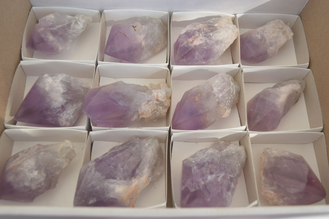 Polished Amethyst Crystals x 12 From Mumbwe, Zambia - Toprock Gemstones and Minerals 