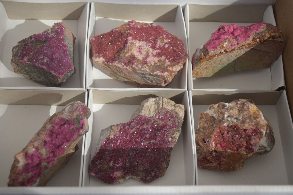 Natural Pink Salrose Cobaltion Dolomite Specimens x 6 From Kakanda, Congo - Toprock Gemstones and Minerals 