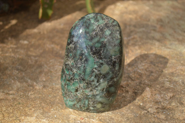 Polished Rare Emerald Mica In Matrix Standing Free Forms x 1 From Mutoko, Zimbabwe - Toprock Gemstones and Minerals 