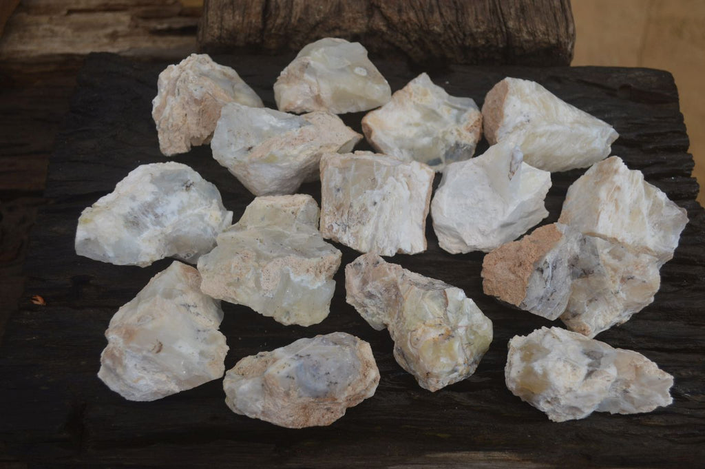 Natural Rough Dendritic White Opal Specimens  x 24 From Namibia - Toprock Gemstones and Minerals 