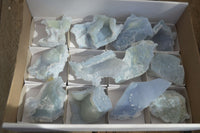 Natural Etched Blue Chalcedony Specimens  x 12 From Nsanje, Malawi - Toprock Gemstones and Minerals 