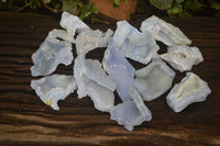 Natural Etched Blue Chalcedony Specimens  x 12 From Nsanje, Malawi - Toprock Gemstones and Minerals 