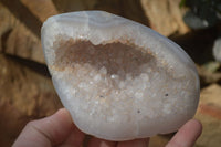 Polished Crystal Centred Agate Free Forms  x 2 From Madagascar