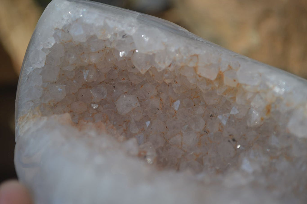 Polished Crystal Centred Agate Free Forms  x 2 From Madagascar - Toprock Gemstones and Minerals 